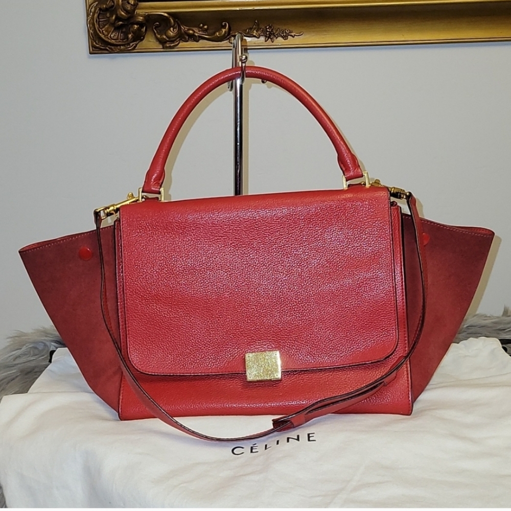 Celine Trapeze red leather 2.way